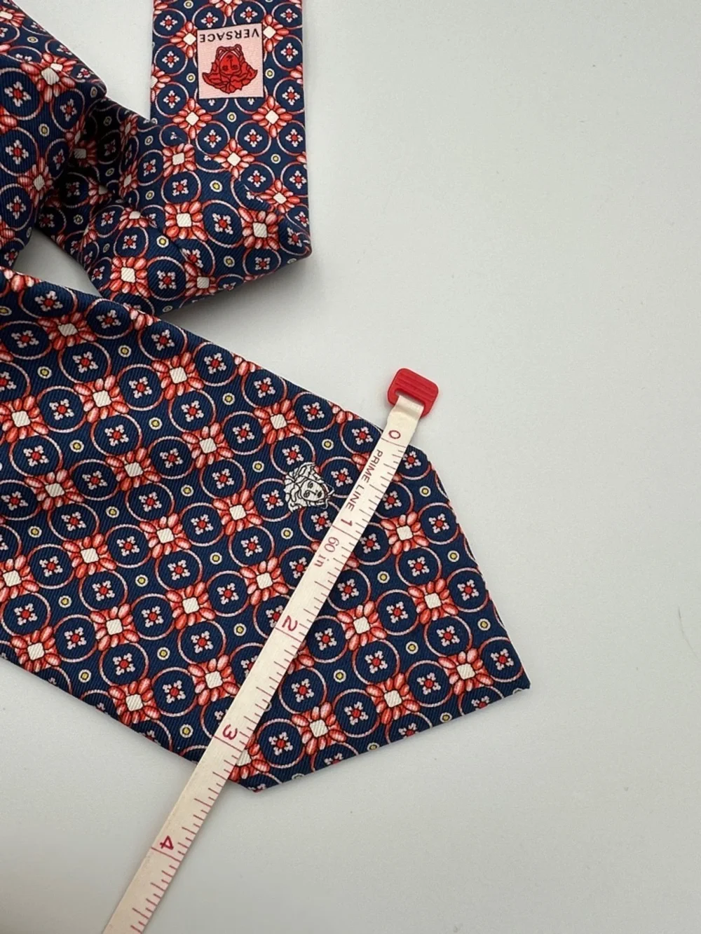 Versace Vintage Medusa Silk Tie Blue Orange Great Condition